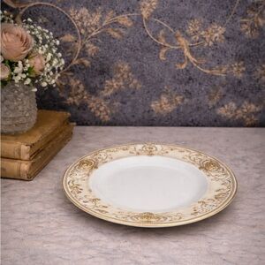 Vintage Nippon Style 175 Christmas Ball Gold Scroll Saucer